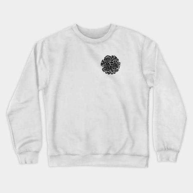 Flower circle Black Crewneck Sweatshirt by WhiteRave